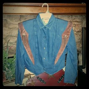 Vintage BANJO Western Ladies Top